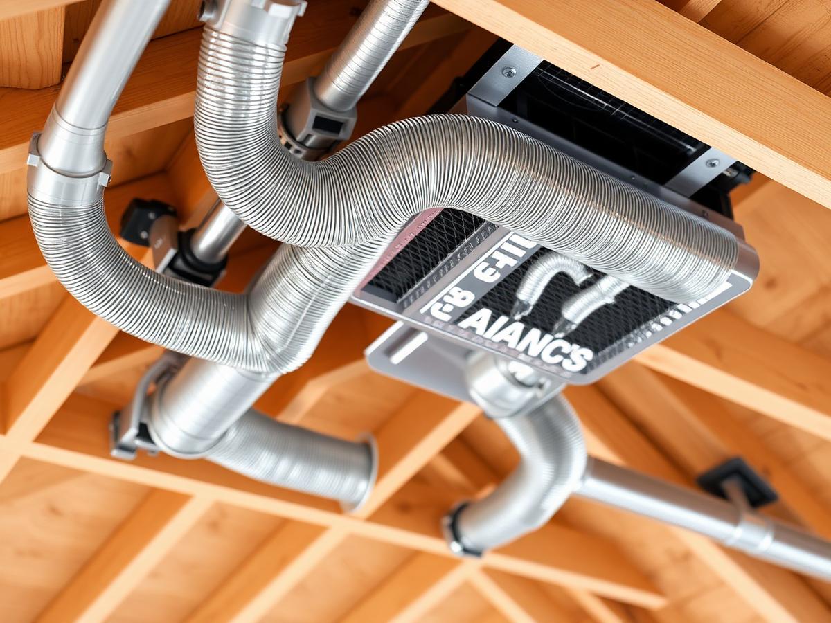 Ducted air conditioning ductwork installed neatly in a roof space